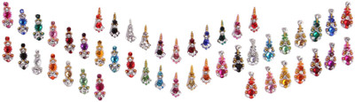 Instabuyz PRECIOUS STONES FOREHEAD Multicolor Bindis(Fancy Design)