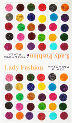 

Lady Fashion Glitter Matching Plaza 0811201606 Forehead Multicolor Bindis(Stick On)