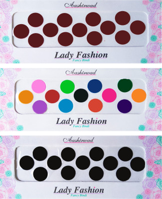

Lady Fashion Ashirwad Plain Bindi 2710201608 Forehead Multicolor Bindis(Stick on)