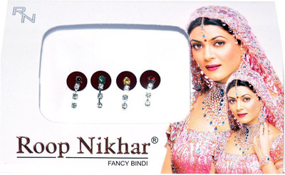 

Roop Nikhar Vivah Hanging Crystal Collection Forehead Maroon Bindis(Fancy Design)