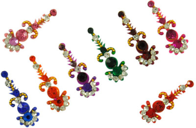 

Instabuyz GOLDEN STONE FOREHEAD Multicolor Bindis(FANCY BINDI)