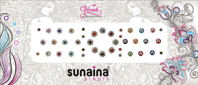 Sunaina VIVAH COLLECTION ROUND FOREHEAD Multicolor Bindis(Fancy Design)