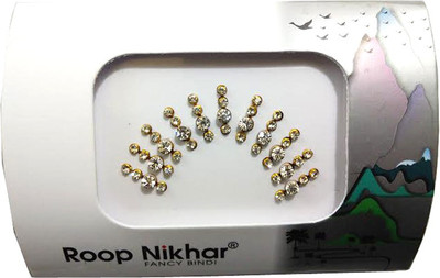 

Roop Nikhar Fancy Bindi 12 Forehead Gold Bindis(Fancy Design)