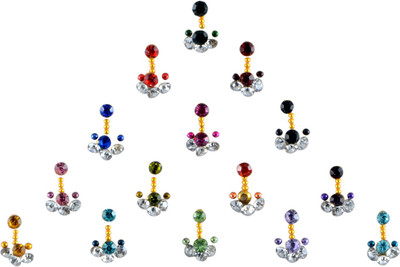 

Instabuyz Golden Stone Forehead Multicolor Bindis(Fancy Bindi)