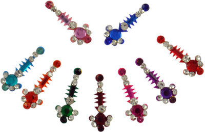 

Instabuyz GOLDEN STONE FOREHEAD Multicolor Bindis(FANCY BINDI)