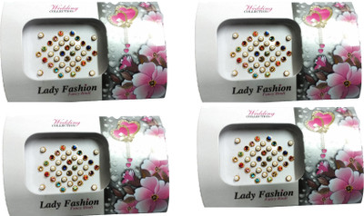 

Lady Fashion Round Crystal 001 Forehead Multicolor Bindis(Bindi)