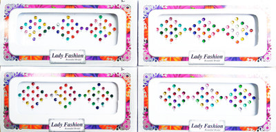 

Lady Fashion Beautiful Bridal 0502201717 Forehead Multicolor Bindis(Stick on)