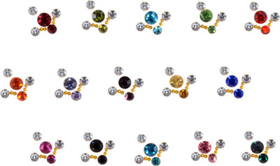 

Instabuyz Golden Stone Forehead Multicolor Bindis(Fancy Bindi)