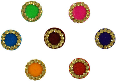 

Instabuyz GOLDEN STONE FOREHEAD Multicolor Bindis(FANCY BINDI)