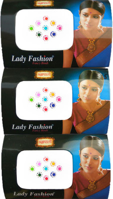 

Lady Fashion Multi Border 13102304 Forehead Multicolor Bindis(Bordered)