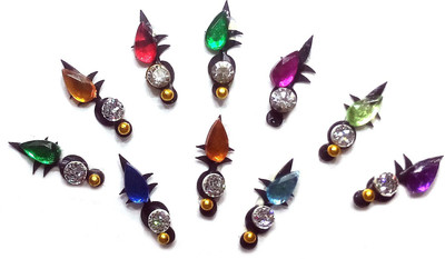 

Fashion Max Tikka with reflective Pearl Forehead Multicolor Bindis(Fancy Design)