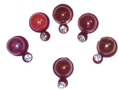 

Fashion Max Full Moon with Red Crystal Forehead Red Bindis(Fancy Design)
