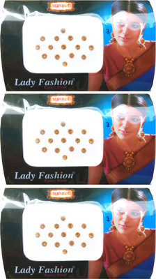 

Lady Fashion Amarpali Crystals 2112201603 Forehead Gold Bindis(Stone)