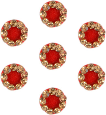 

Instabuyz Golden Stone Forehead Gold, Red Bindis(Fancy Bindi)