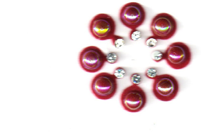 

Fashion Max Fancy Red Reflected Pearl Forehead Red Bindis(Fancy Design)