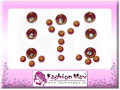 Flipkart - Fashion Max Full Moon with Crystal Forehead Maroon Bindis(Fancy Design)