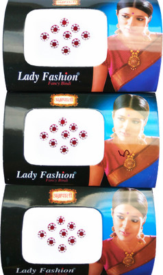 

Lady Fashion Amarpali Crystals 2312201605 Forehead Maroon Bindis(Border)