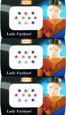 

Lady Fashion Multi Border 13102305 Forehead Multicolor Bindis(Bordered)