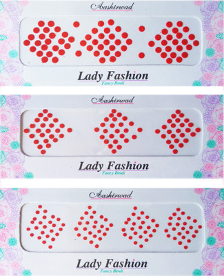 

Lady Fashion Ashirwad Plain Bindi 2710201604 Forehead Red Bindis(Stick on)