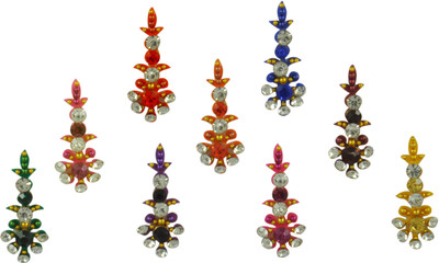 

Instabuyz GOLDEN FOREHEAD Multicolor Bindis(FANCY BINDI)