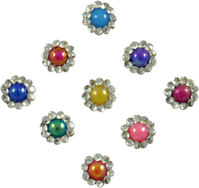 

Instabuyz GOLDEN STONE FOREHEAD Multicolor Bindis(FANCY BINDI)