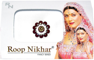 

Roop Nikhar Full Moon Crystal Vivah Collection Forehead Maroon Bindis(Fancy Design)