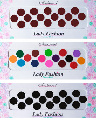 

Lady Fashion Ashirwad Plain Bindi 2710201606 Forehead Multicolor Bindis(Stick on)