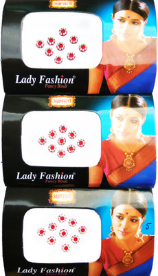 

Lady Fashion Amarpali Crystals Border 2212201605 Forehead Red Bindis(Border)