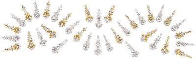 

Instabuyz 36pcs Precious Stones women &girls White, Gold Bindis(Fancy Design)