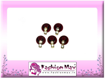

Fashion Max Maroon Full Moon with 2 stone crystal droping Forehead Maroon Bindis(Fancy Design)