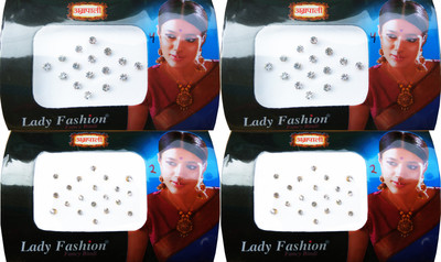 

Lady Fashion Amarpali Crystals 0112201616 Forehead White Bindis(Kundan)