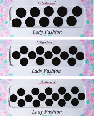 

Lady Fashion Ashirwad Plain Bindi 2710201602 Forehead Black Bindis(Stick on)