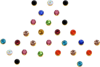 

Instabuyz Golden Stone Forehead Multicolor Bindis(Fancy Bindi)