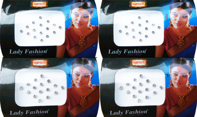 

Lady Fashion Amarpali Crystals 0112201613 Forehead White Bindis(Kundan)