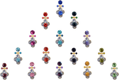 

Instabuyz Golden Stone Forehead Multicolor Bindis(Fancy Bindi)