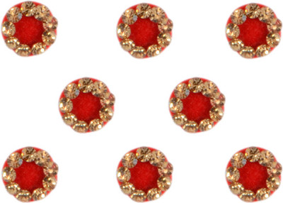 

Instabuyz Golden Stone Forehead Red Bindis(Fancy Bindi)