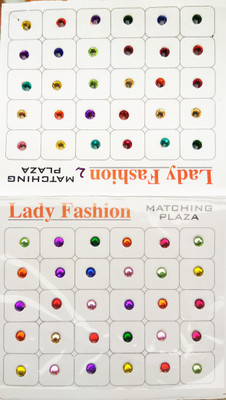 

Lady Fashion Kundan Matching Plaza 0111201605 Forehead Multicolor Bindis(Stone)
