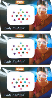 

Lady Fashion Amarpali Crystals 2112201612 Forehead Multicolor Bindis(Stone)