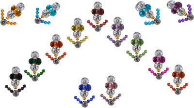 

Instabuyz Golden Stone Forehead Multicolor Bindis(Fancy Bindi)