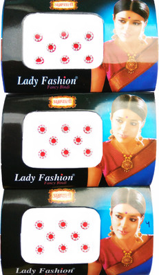 

Lady Fashion Amarpali Crystals Border 2212201604 Forehead Red Bindis(Border)