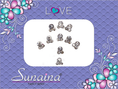 Sunaina Love Collection Forehead White Bindis(Fancy Design)