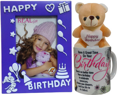 

Saugat Traders Birthday Gift Combo - Soft Teddy, Birthday Photo Frame & Coffee Mug(Set of 3)