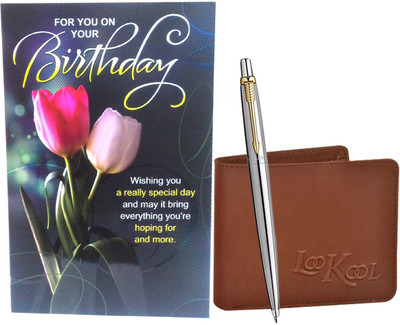 

Saugat Traders Birthday Gift For Men & Boys - Mens Wallet, Birthday Greeting Card & Branded Pen(Set of 3)