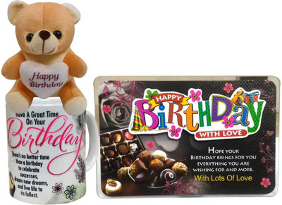 

Saugat Traders Birthday Gift Combo - Soft Teddy, Birthday Quotation & Coffee Mug(Set of 3)