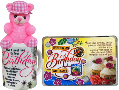 

Saugat Traders Birthday Gift Combo - Soft Teddy, Birthday Quotation & Coffee Mug(Set of 3)