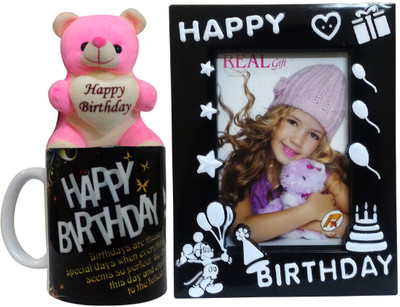 

Saugat Traders Birthday Gift Combo - Soft Teddy, Birthday Photo Frame & Coffee Mug(Set of 3)