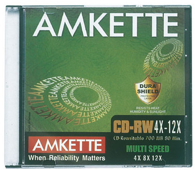 

Amkette CD-RW 12x JC 10 Pack(Pack of 10)