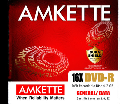 

Amkette DVD-R 10 pack Jewel Case(Pack of 10)