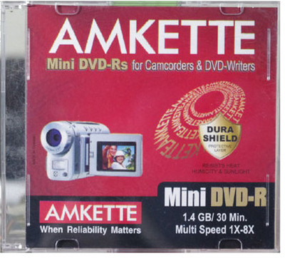 

Amkette Mini DVD-R 1.4 GB 8x JC 10 Pack(Pack of 10)