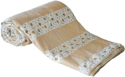 

Snuggle Floral Single Comforter(Cotton, Brown)